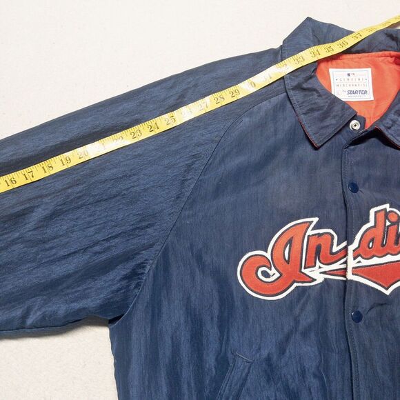 Vintage Starter Cleveland Indians Jacket Mens‎ Large MLB Baseball Lined USA Made - Picture 8 of 8